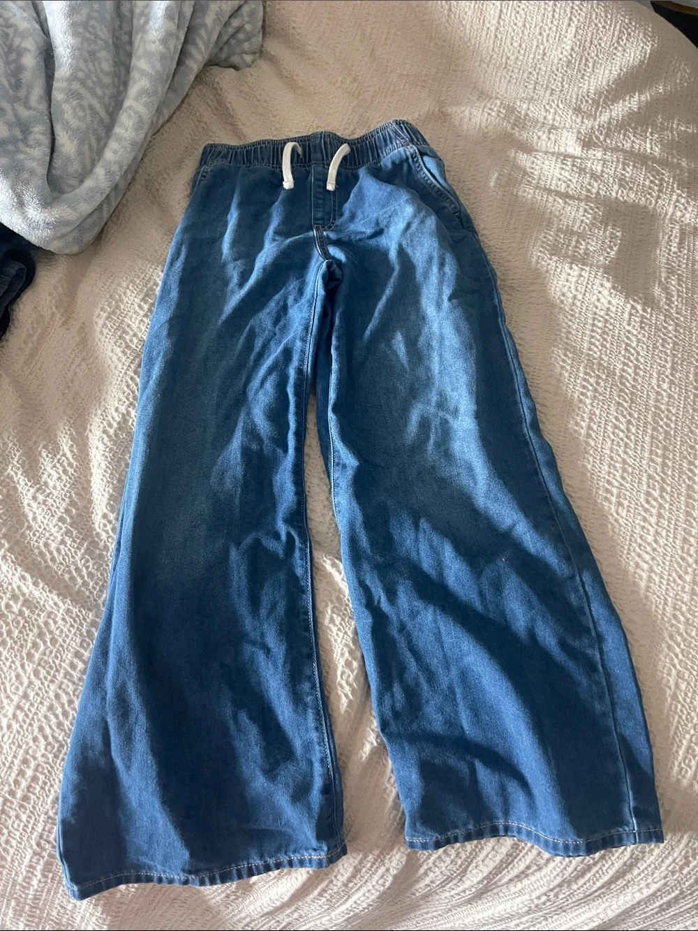 Old Navy Kids Wide-Leg Denim Pull-On Pants - Dark Blue